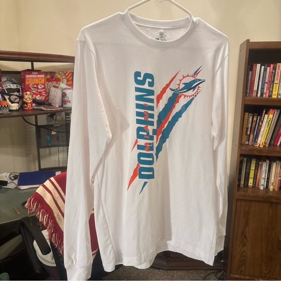 STARTER Other - STARTER White Miami Dolphins Long Sleeve Shirt